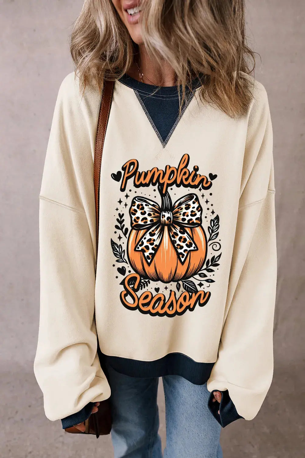 Pumpkin Graphic Long Sleeve Sweatshirt - Aria Bouquet