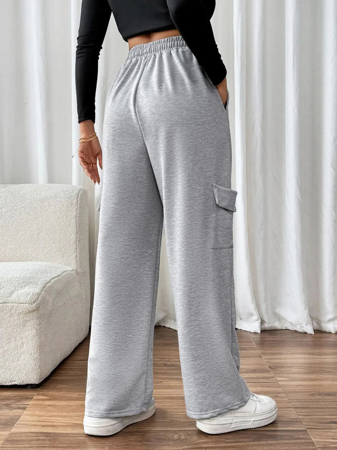 Perfee Drawstring Elastic Waist Joggers with Pockets - Aria Bouquet