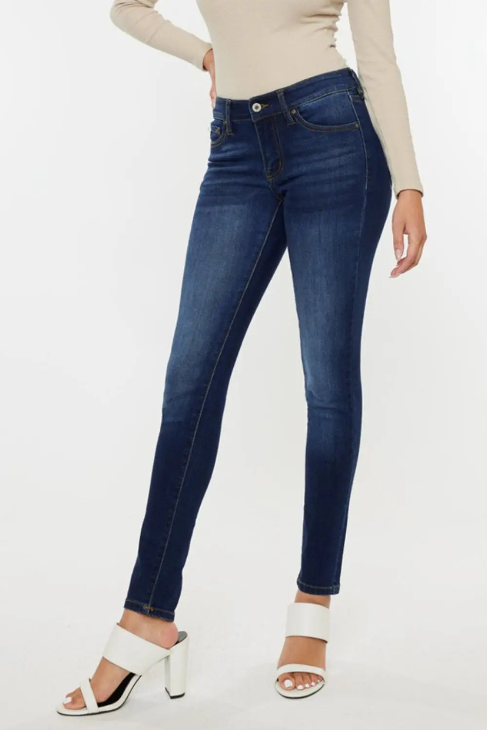 Kancan Mid Rise Gradient Skinny Jeans - Aria Bouquet