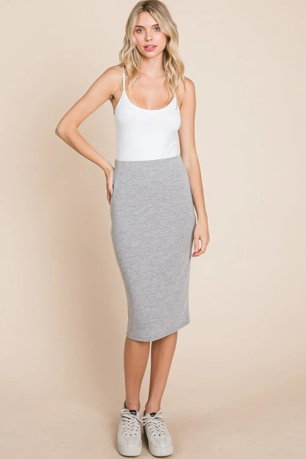 BOMBOM Elastic Waist Pencil Skirt - Aria Bouquet