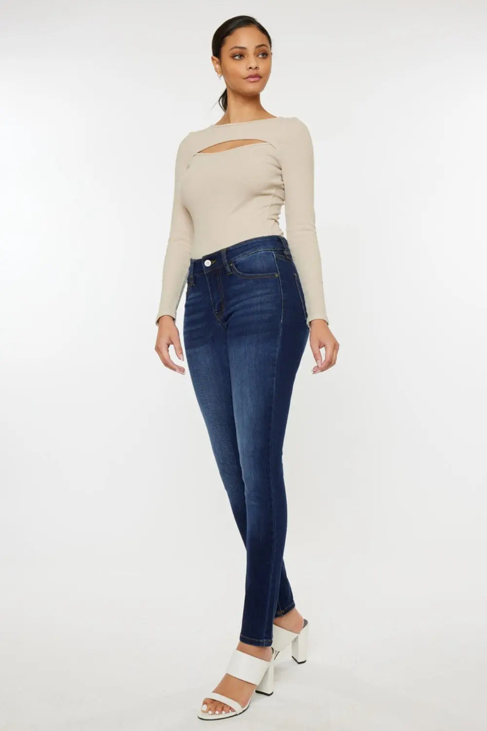 Kancan Mid Rise Gradient Skinny Jeans - Aria Bouquet