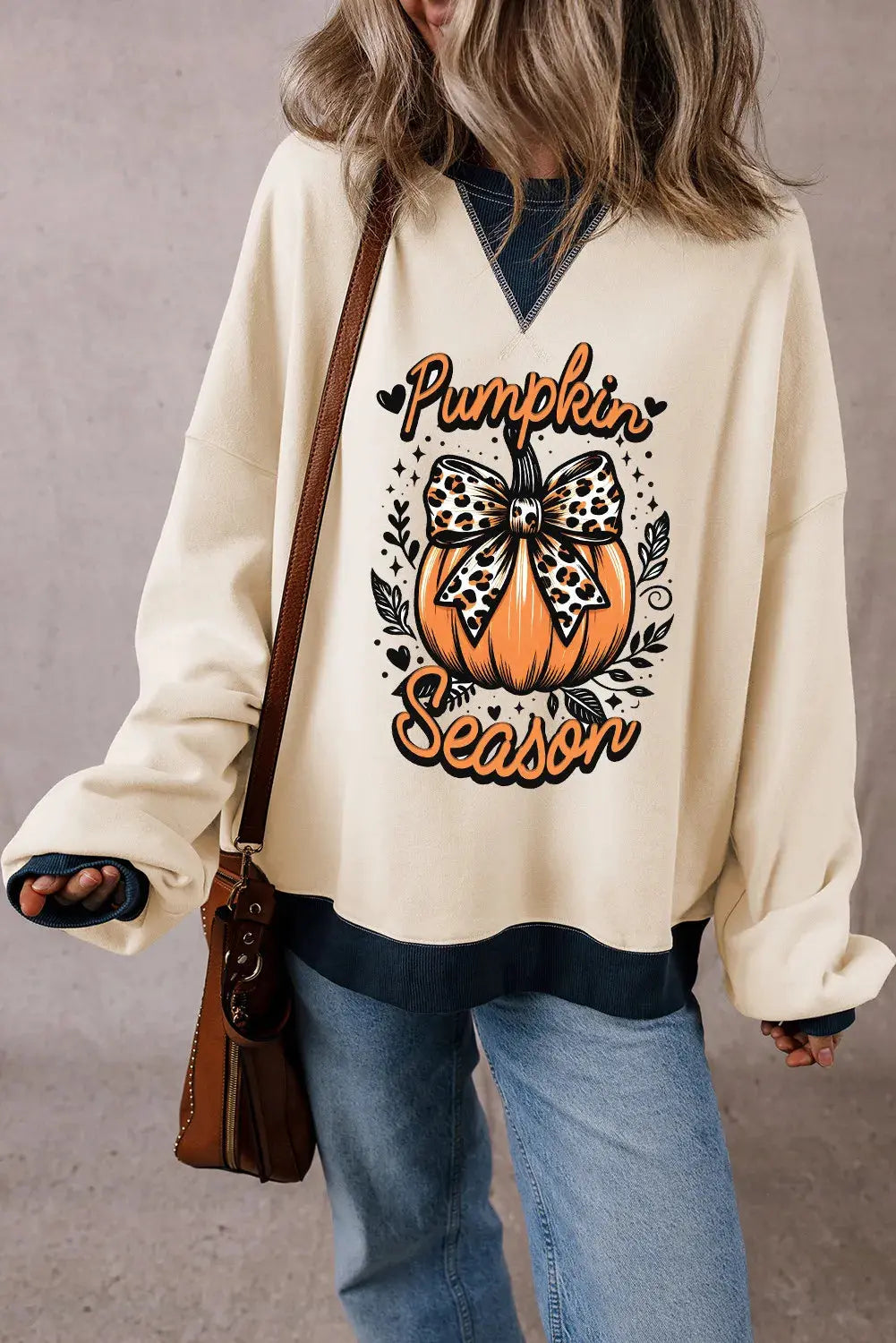 Pumpkin Graphic Long Sleeve Sweatshirt - Aria Bouquet