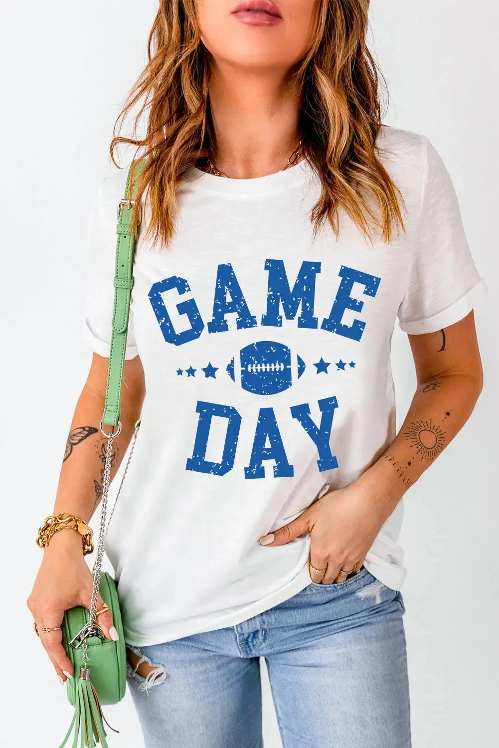 GAME DAY Round Neck Short Sleeve T-Shirt - Aria Bouquet