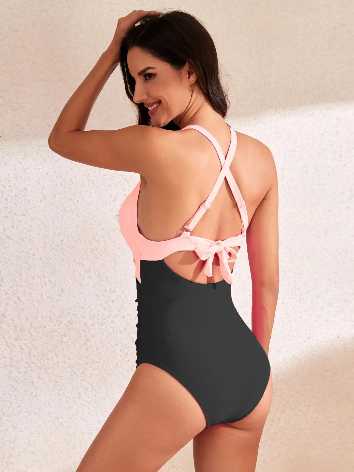 Crisscross Cutout V-Neck One-Piece Swimwear Trendsi