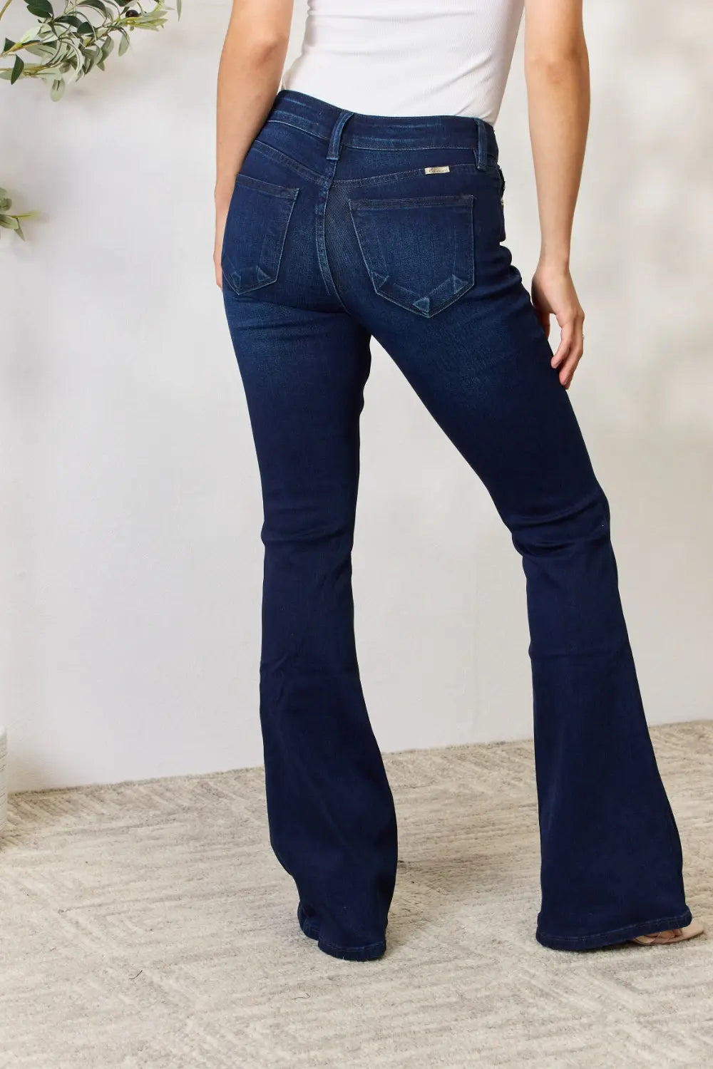 Kancan Full Size Mid Rise Flare Jeans - Aria Bouquet