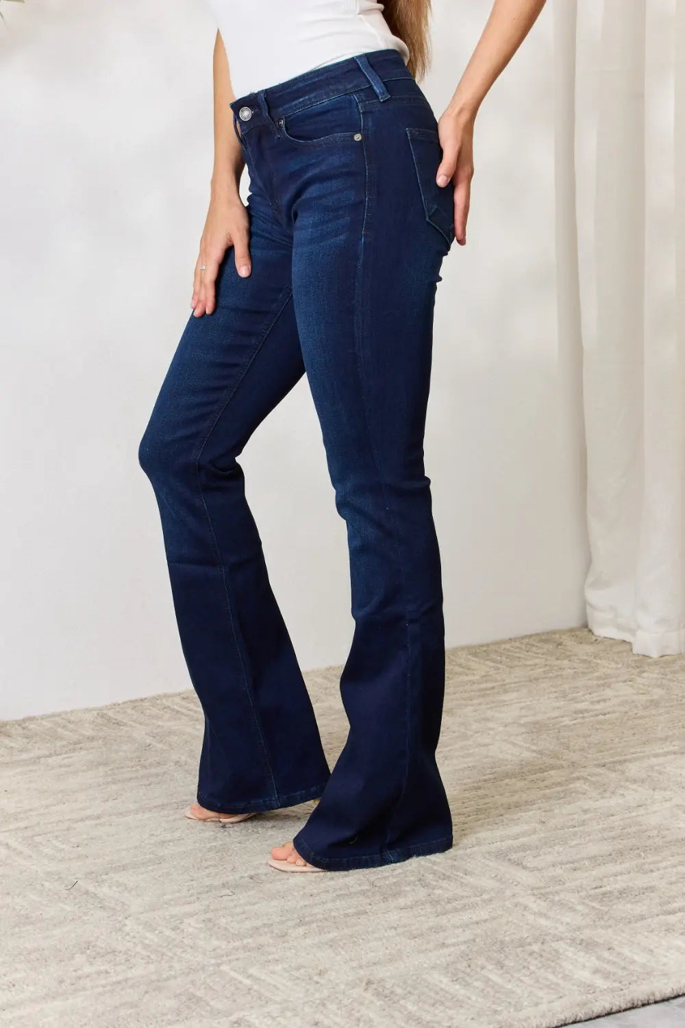 Kancan Full Size Mid Rise Flare Jeans - Aria Bouquet