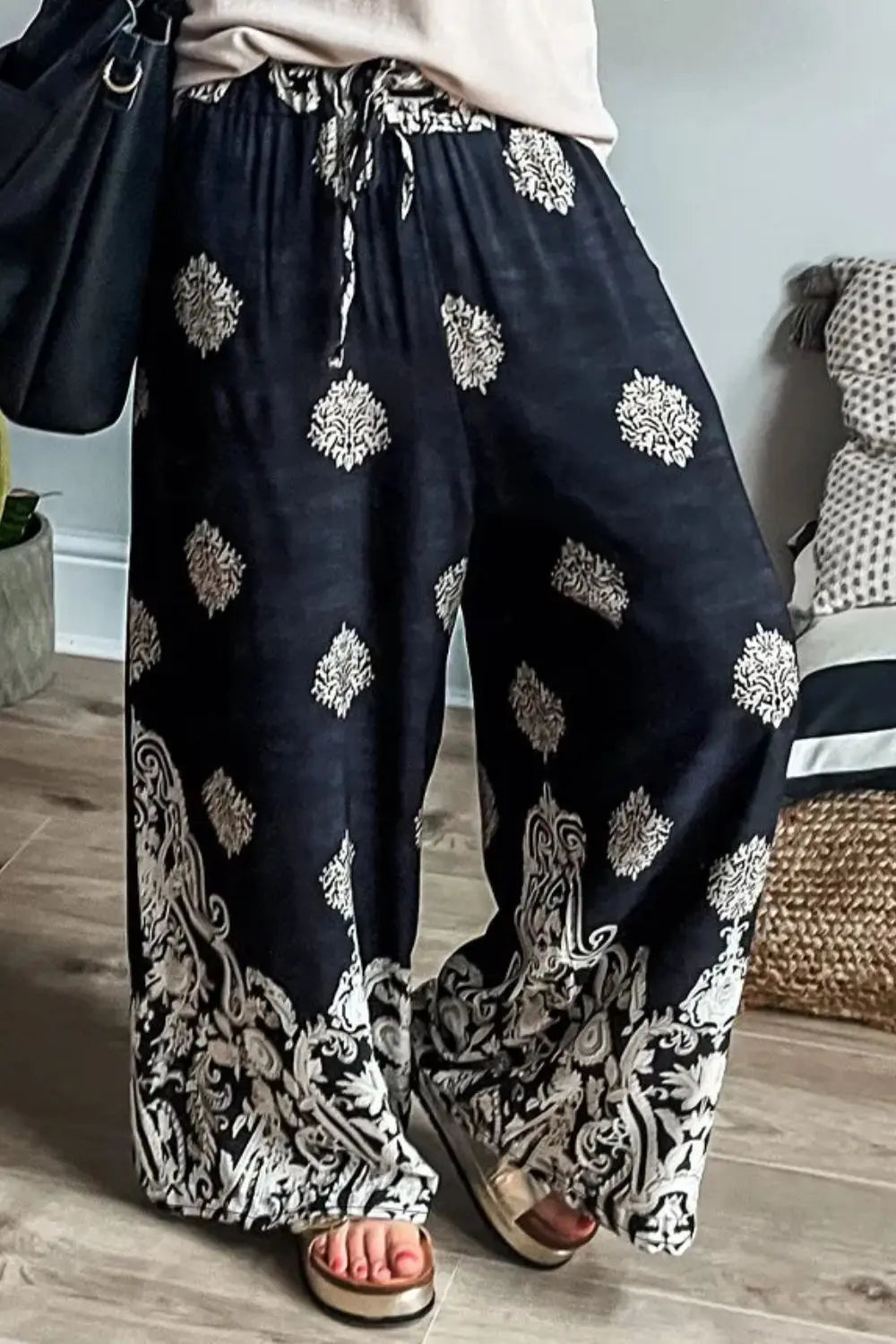 Printed Wide Leg Pants - Aria Bouquet