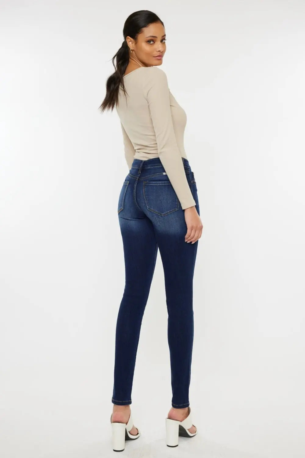 Kancan Mid Rise Gradient Skinny Jeans - Aria Bouquet