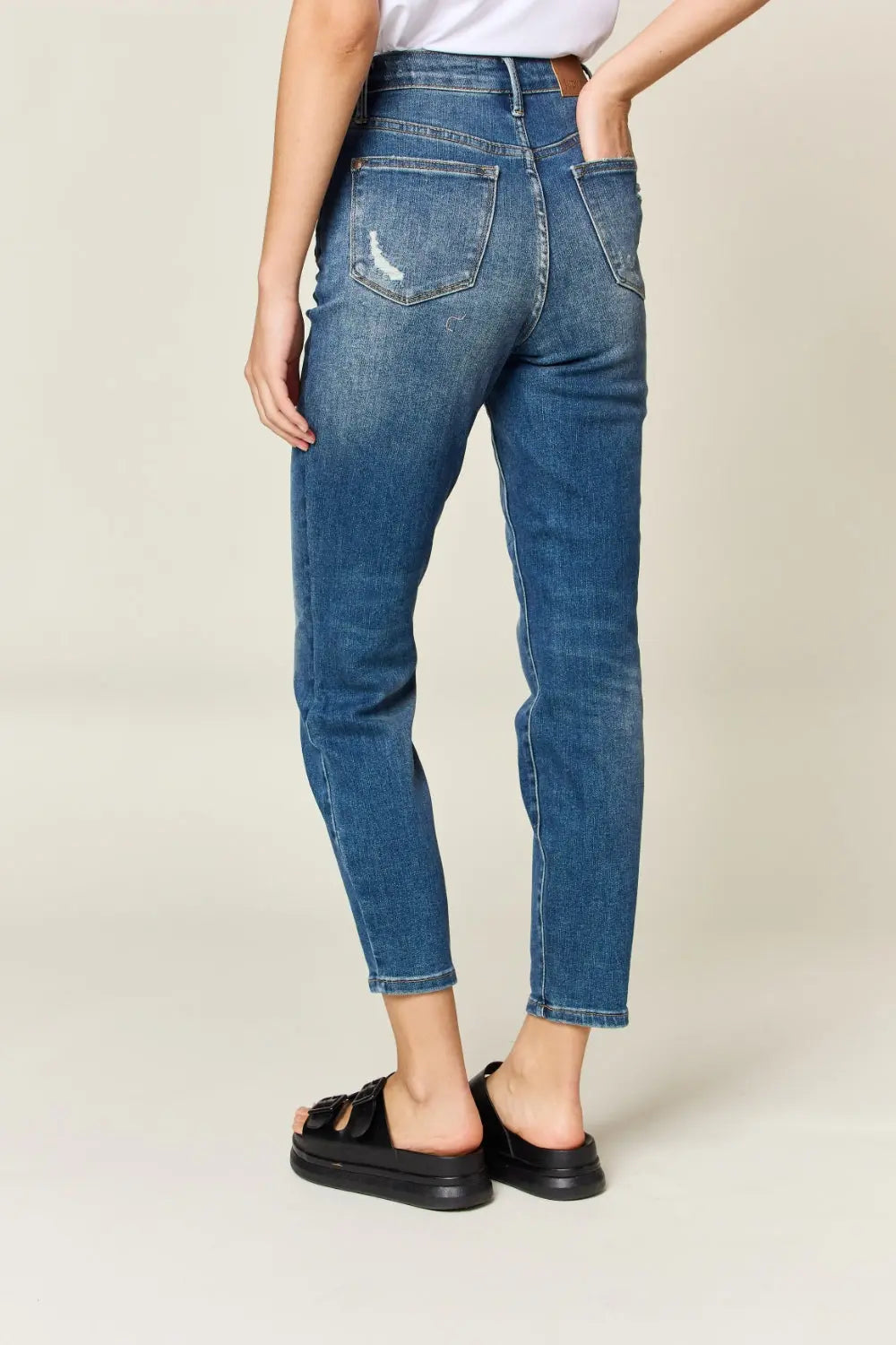 Judy Blue Full Size Tummy Control High Waist Slim Jeans - Aria Bouquet