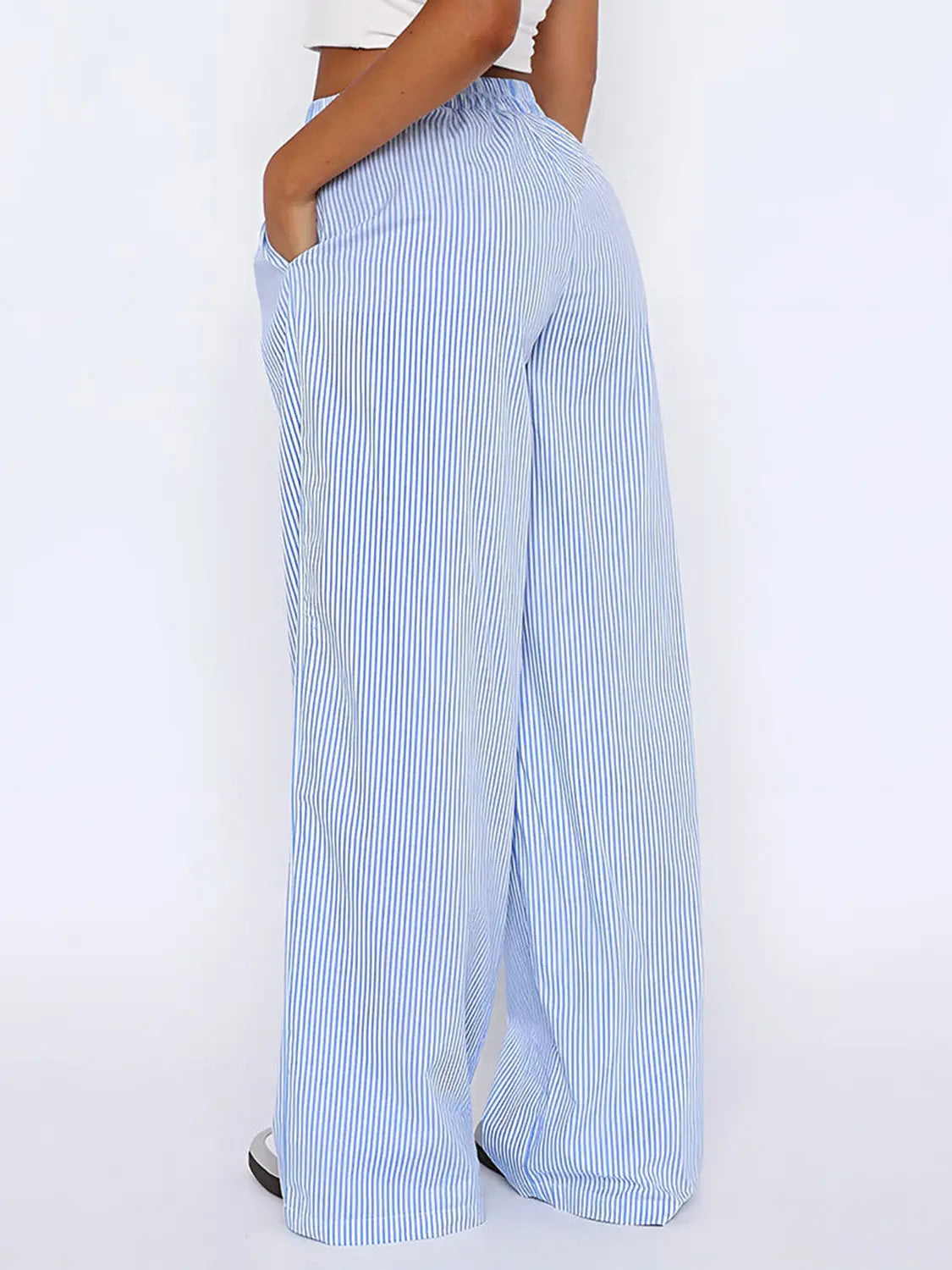 Elastic Waist Wide Leg Pants - Aria Bouquet