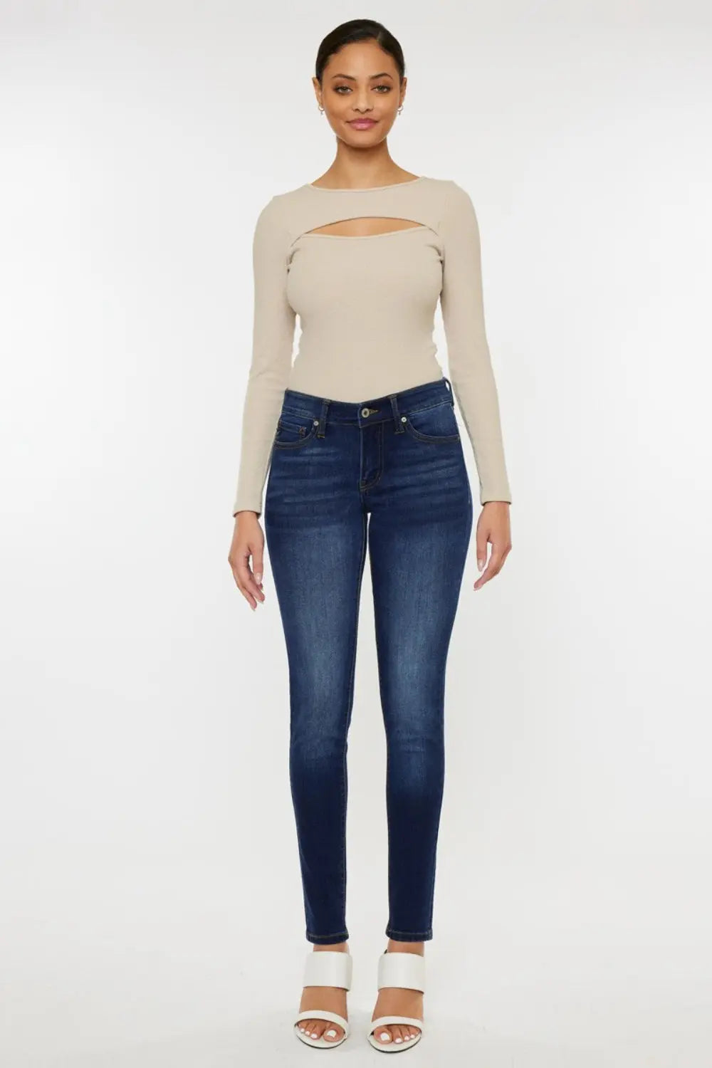 Kancan Mid Rise Gradient Skinny Jeans - Aria Bouquet