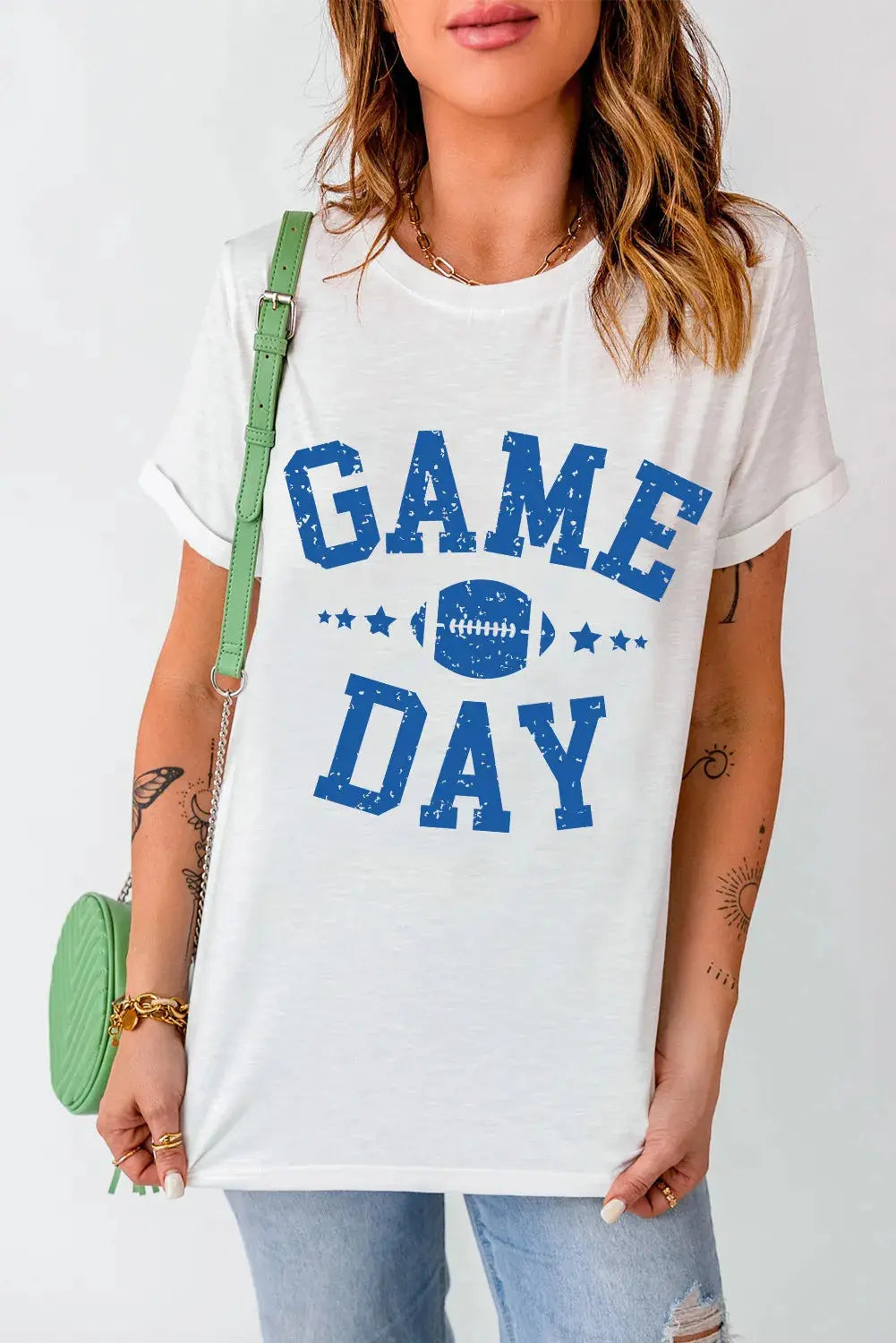 GAME DAY Round Neck Short Sleeve T-Shirt - Aria Bouquet